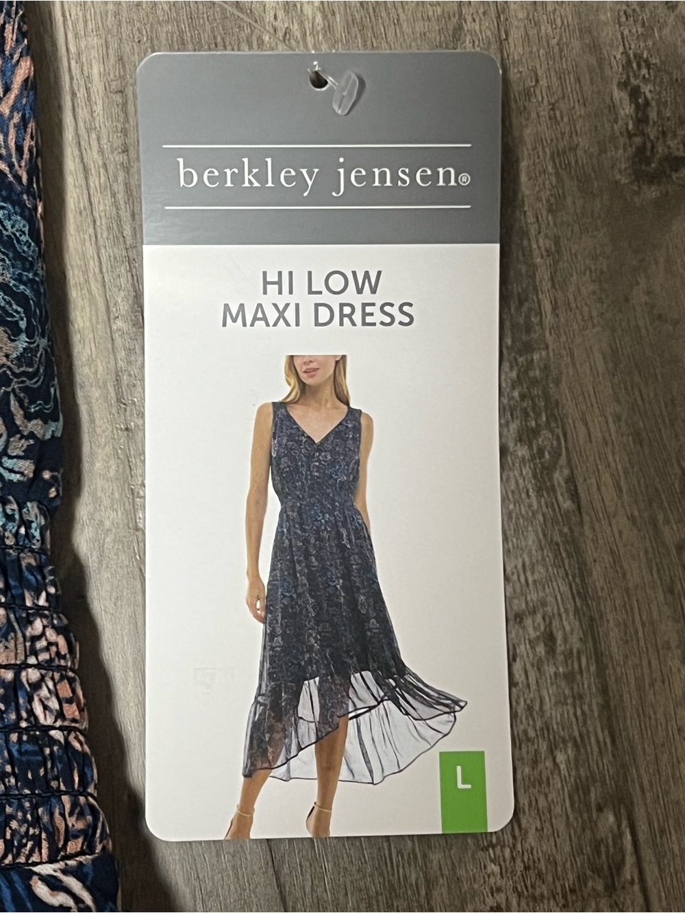 Sleeveless Navy Floral High-Low Dress - Picture 3 of 6
